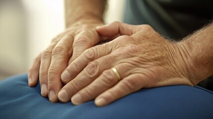A close-up of a chiropractor's hands gently manipulating a patient's spine, showcasing the precision of the adjustment