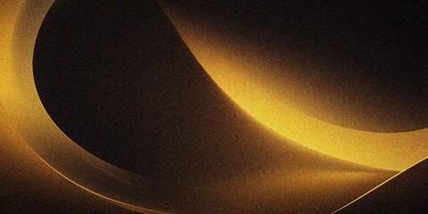 black color gradient background blurred yellow neon color flow, grainy texture effect, futuristic banner design