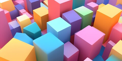 Obraz premium Abstract Colorful 3D Geometric Shapes Background