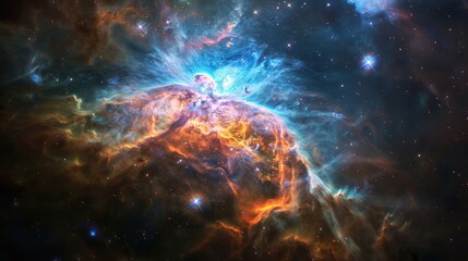 Fototapeta premium Cosmic Nebula - A Celestial Tapestry of Colors and Light