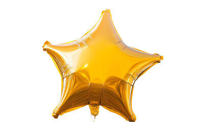 Gold star balloon on transparent background