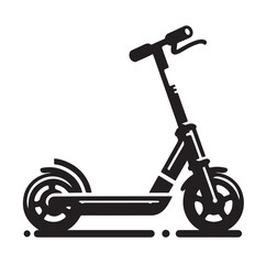 Two wheeled Kick scooter with Raider silhouette vector illustration