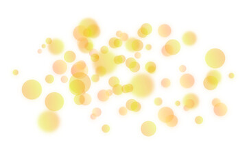 Abstract gold shining bokeh lights effects isolated on transparent background. PNG.