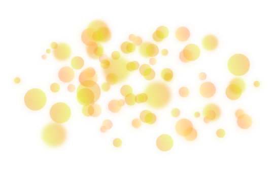 Abstract gold shining bokeh lights effects isolated on transparent background. PNG.