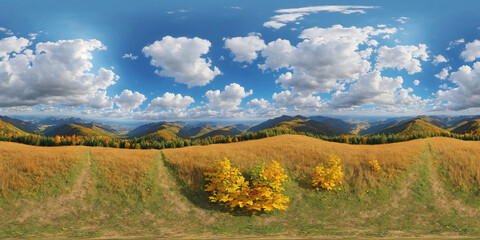 Obraz premium HDRI Autumn Landscape Equirectangular Panorama 23