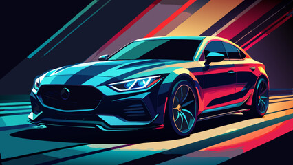 Obraz premium super sport car background with copy space, generic and brandless model car.