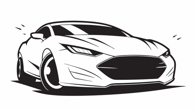 black and white sports car design clip art preview