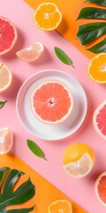 Fresh Citrus Fruits Summer Background