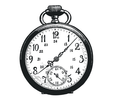 Pocket watch vintage fashion accessory illustration  isolated on transparent background