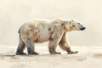 Fototapeta premium fine art minimalistic winter polar bear artwork