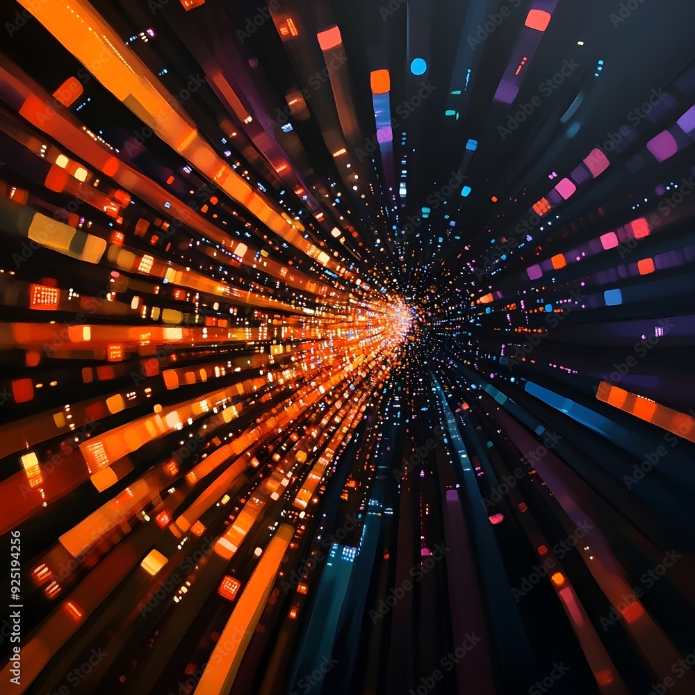 Aufkleber a vibrant abstract depiction of light and color radiating in dynamic patterns, symbolizing energy an