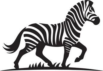 Zebra icon silhouette vector art illustration