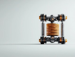 Fototapeta premium Suspension system with force analysis, mechanical engineering, 3D illustration