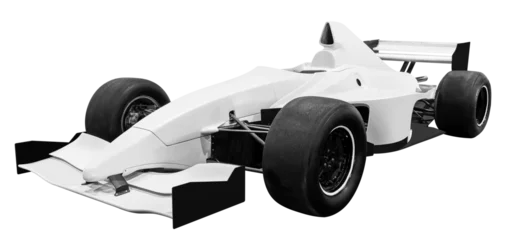 Fototapete Rund Formel 1 Front view white open wheel race car  © Ratchapon