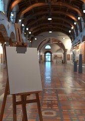 Obraz premium Blank Canvas Easel In Art Gallery