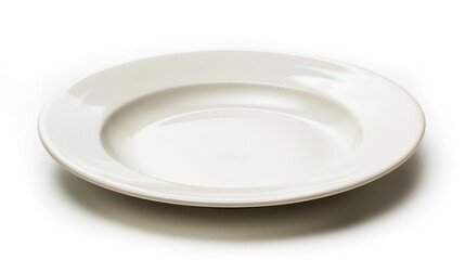 Empty plate, isolated on white background, full depth of field. 