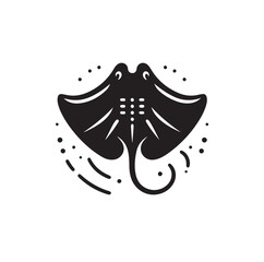 Stingray silhouette vector illustration set vector