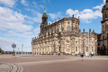 Dresden Cathedral on Theaterplatz, Germany