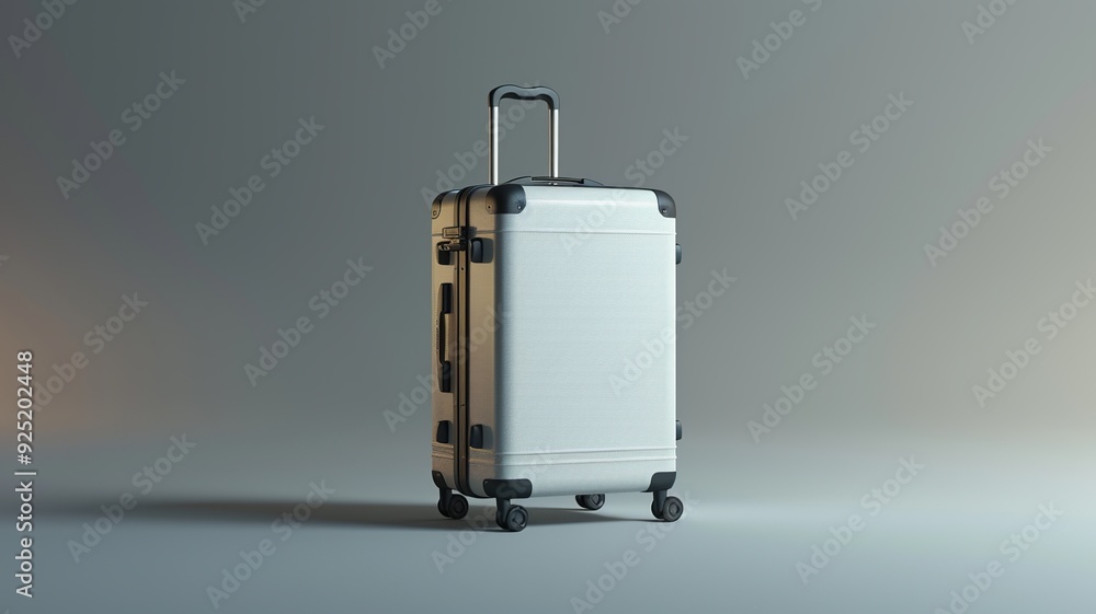 Aufkleber a minimalist 3d render of a travel suitcase icon, showcasing a compact and stylish design with smoot