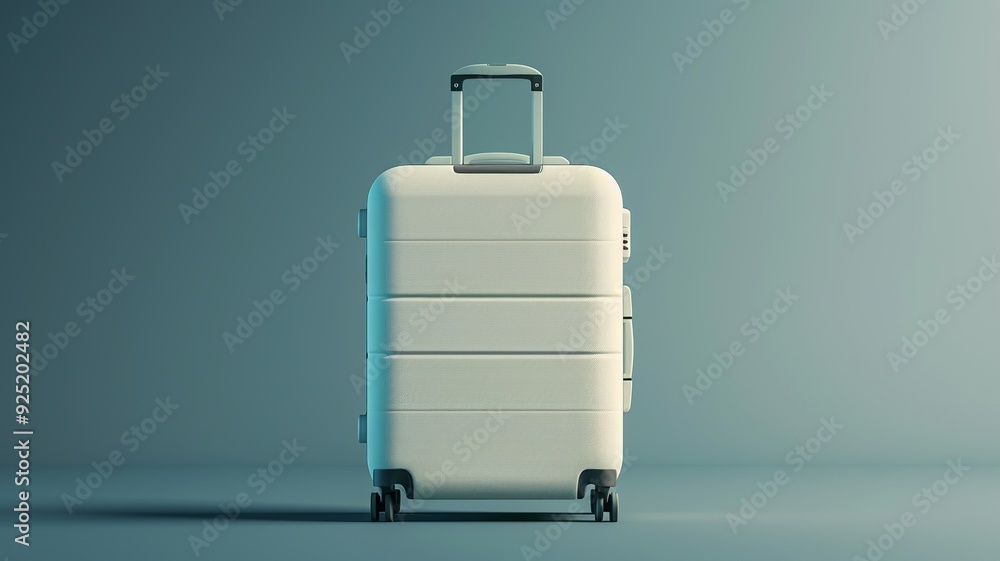 Aufkleber a minimalist 3d render of a travel suitcase icon, showcasing a compact and stylish design with smoot