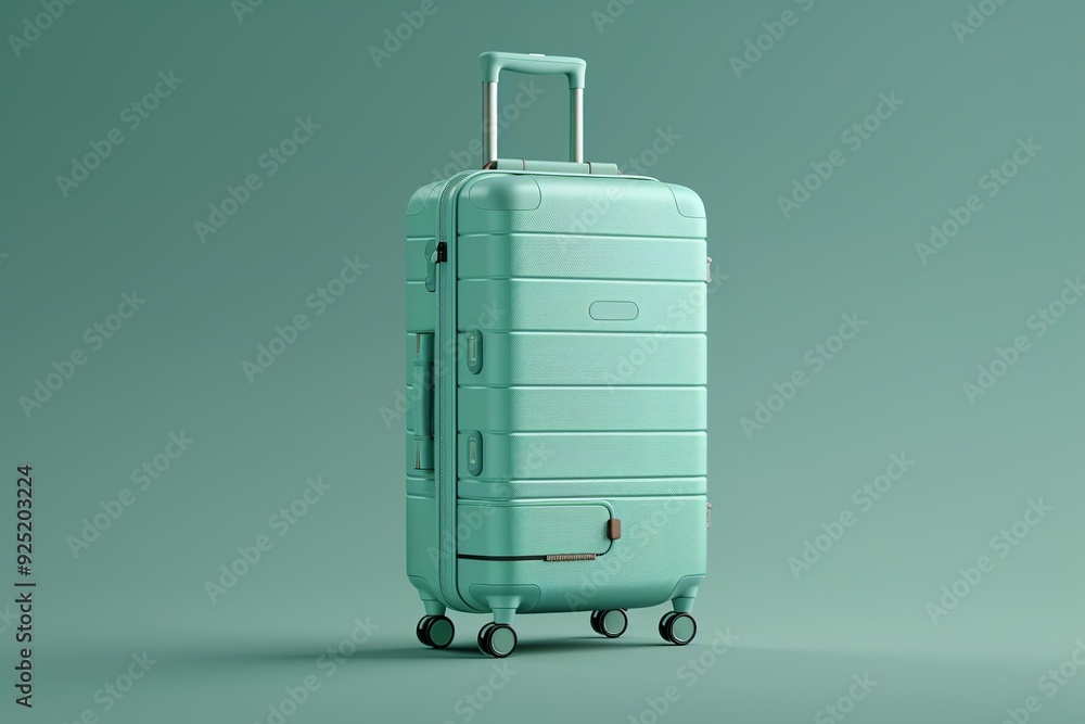 Aufkleber a minimalist 3d render of a travel suitcase icon, showcasing a compact and stylish design with smoot