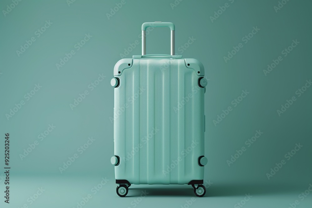 Aufkleber a minimalist 3d render of a travel suitcase icon, showcasing a compact and stylish design with smoot