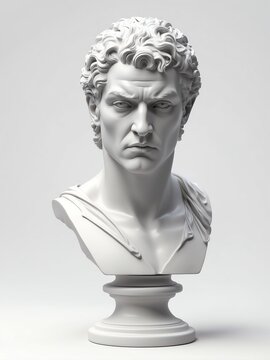 greek god morpheus marble statue head bust isolated on background