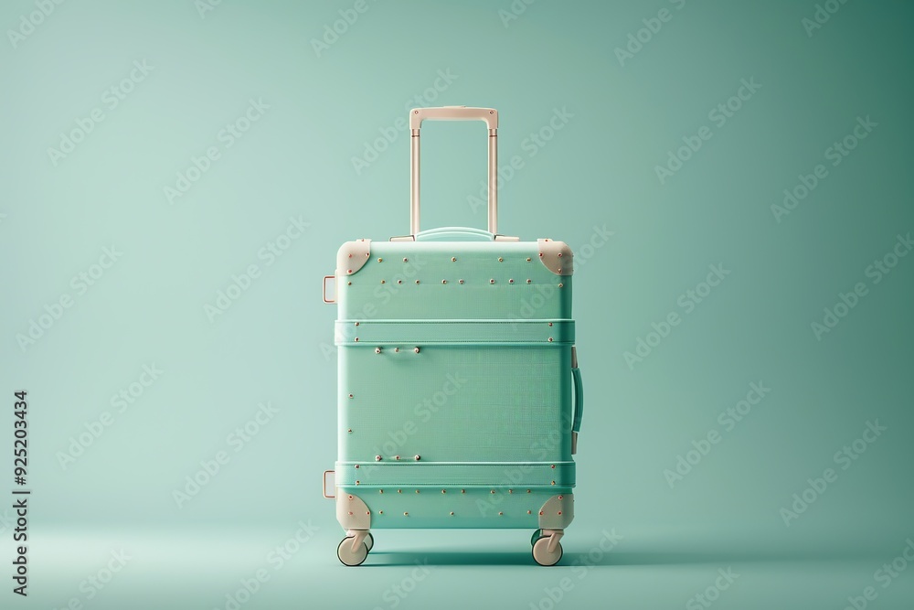 Aufkleber a minimalist 3d render of a travel suitcase icon, showcasing a compact and stylish design with smoot