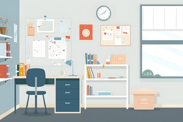Modern Minimalist Home Office Illustration