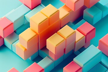 Obraz premium Abstract Colorful 3D Geometric Shapes Background