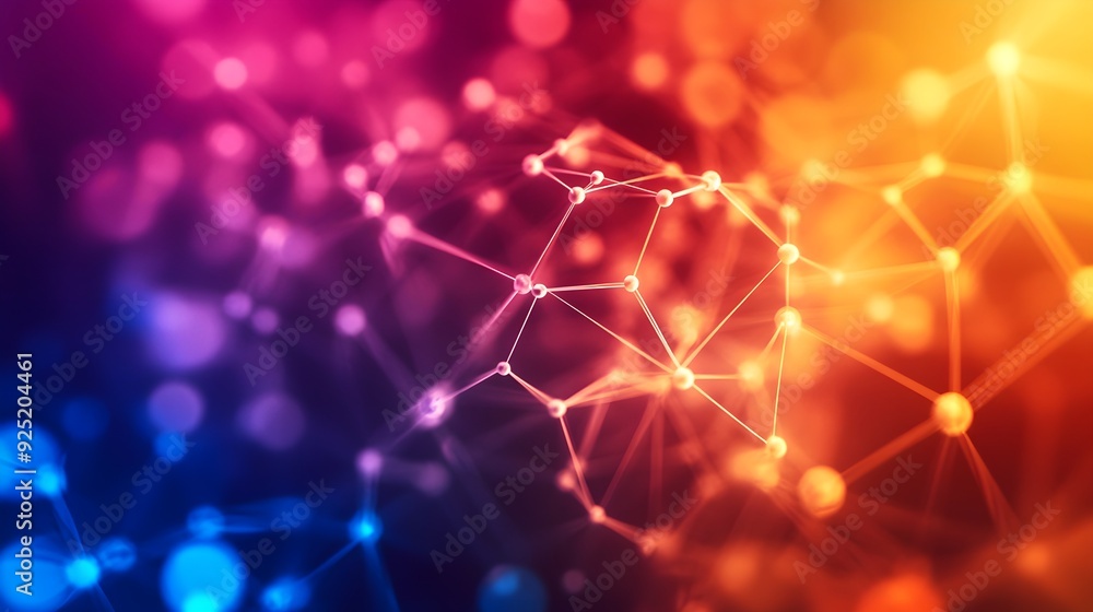 Aufkleber vibrant abstract background featuring colorful nodes and connections, perfect for technology and dig