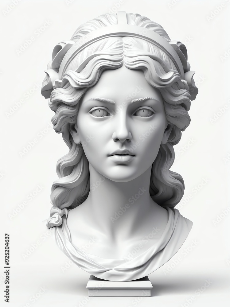 Wall mural greek goddess hecate marble statue head bust isolated background