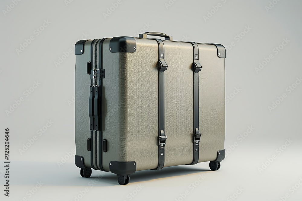 Aufkleber a minimalist 3d render of a travel suitcase icon, showcasing a compact and stylish design with smoot