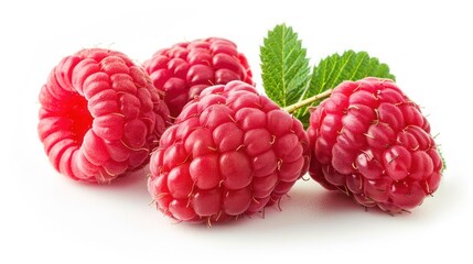 Raspberry isolated on white background, full depth of field 