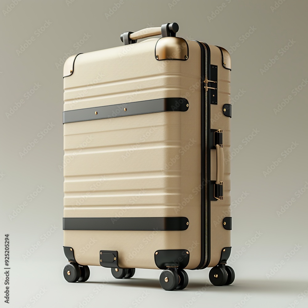 Aufkleber a minimalist 3d render of a travel suitcase icon, showcasing a compact and stylish design with smoot