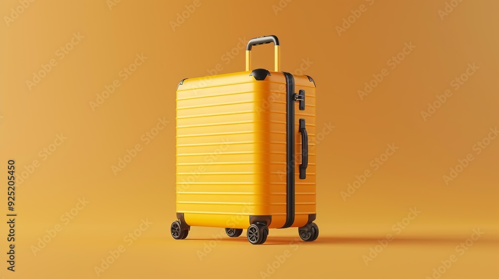 Aufkleber a minimalist 3d render of a travel suitcase icon, showcasing a compact and stylish design with smoot