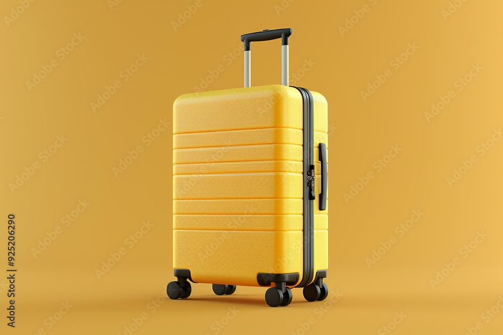 Aufkleber a minimalist 3d render of a travel suitcase icon, showcasing a compact and stylish design with smoot