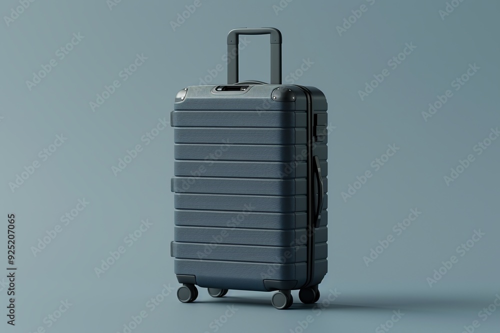 Aufkleber a minimalist 3d render of a travel suitcase icon, showcasing a compact and stylish design with smoot