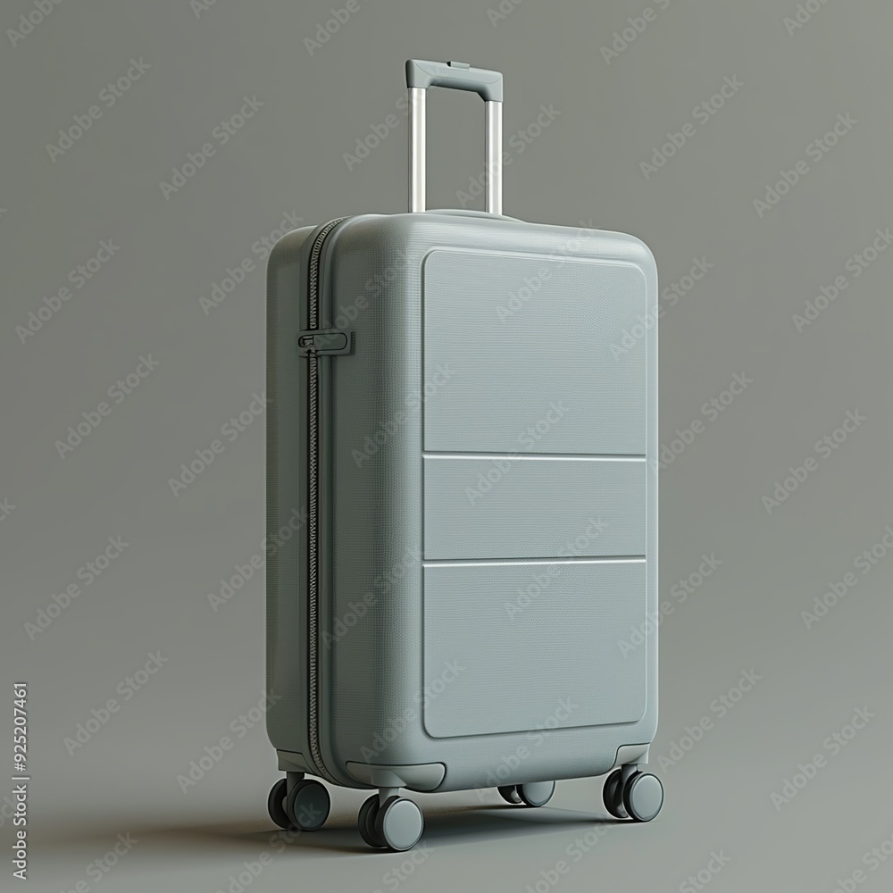 Aufkleber a minimalist 3d render of a travel suitcase icon, showcasing a compact and stylish design with smoot