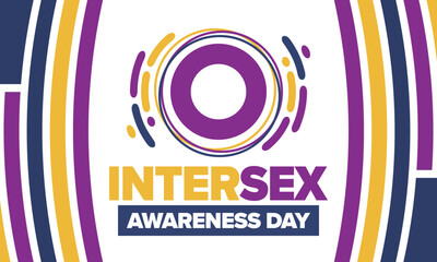 Obraz premium Intersex Awareness Day. Human Rights. Internationally observed event. Celebrate annual in October 26. Intersex people community. Freedom and solidarity. Poster, card, banner and background. Vector