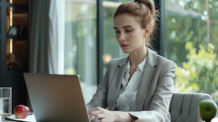The businesswoman at desk