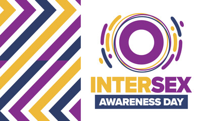 Intersex Awareness Day. Human Rights. Internationally observed event. Celebrate annual in October 26. Intersex people community. Freedom and solidarity. Poster, card, banner and background. Vector
