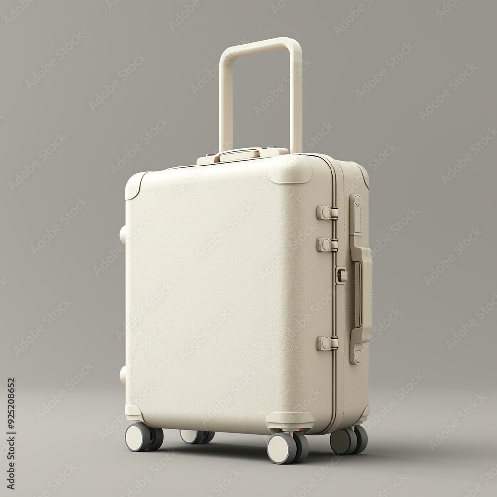 Aufkleber a minimalist 3d render of a travel suitcase icon, showcasing a compact and stylish design with smoot
