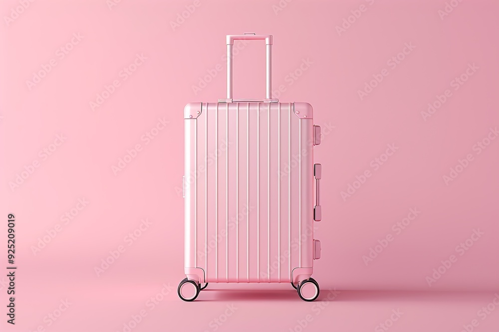 Aufkleber a minimalist 3d render of a travel suitcase icon, showcasing a compact and stylish design with smoot