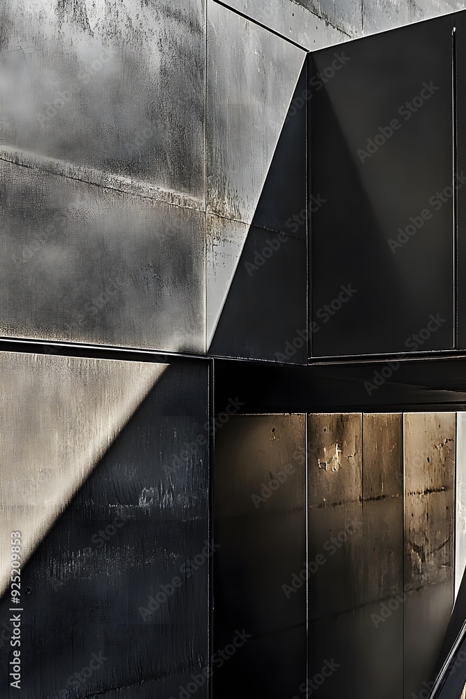 Poster abstract architecture with geometric lines and shadows