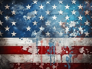 Excellent Grunge american flag on a brick wall