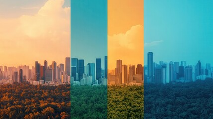 Pollution Prevention Progress, a vibrant collage showcasing the transformation from polluted environments to restored landscapes, celebrating the impact of global pollution prevention initiatives