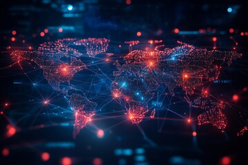 Obraz premium Global Digital Business Network Connection Illustration created with Generative AI