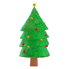 Christmas tree isolated on white background.