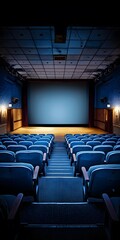 Naklejka premium Empty Movie Theater Seats and Screen